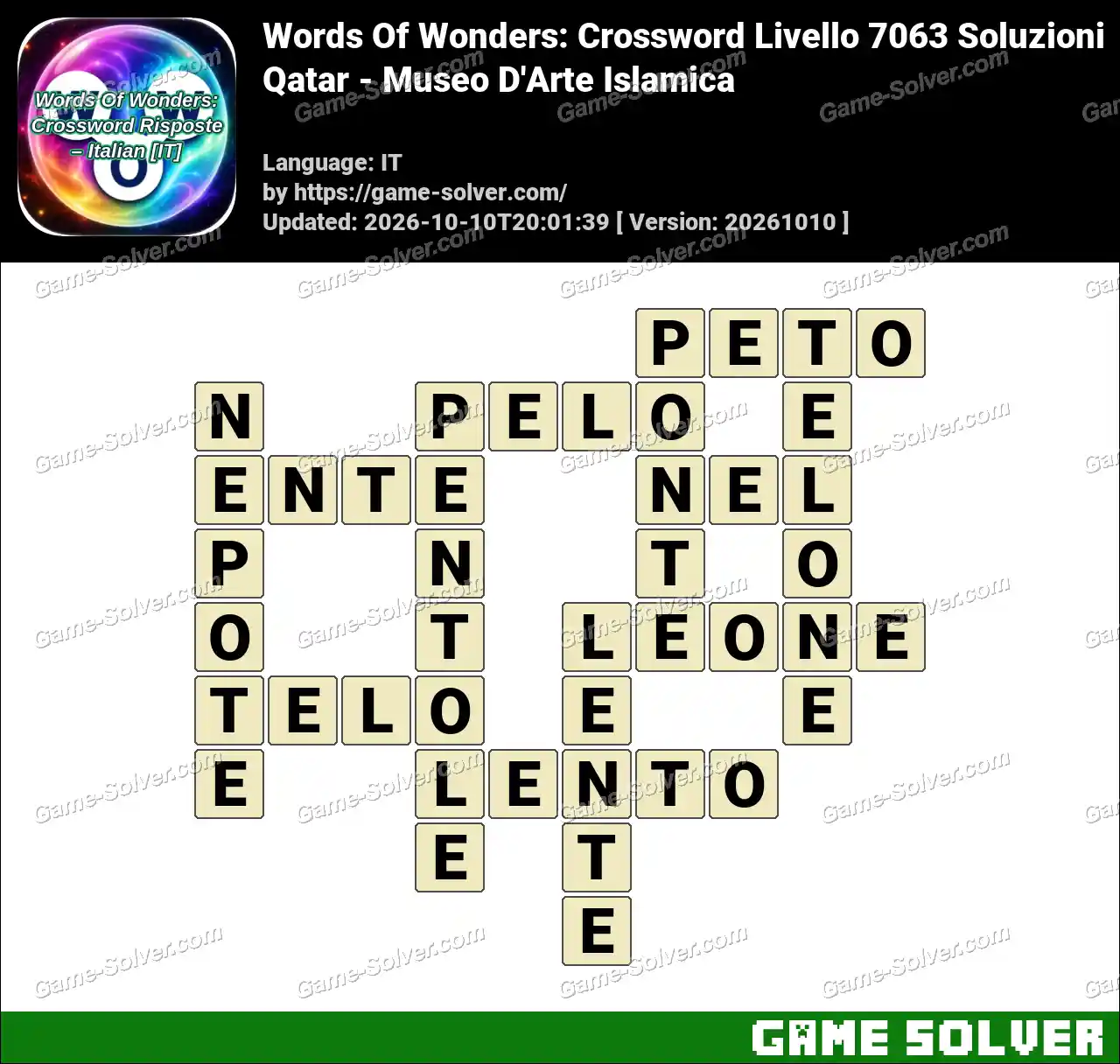 Words Of Wonders: Crossword Livello 7063 Soluzioni – Qatar – Museo D’Arte Islamica